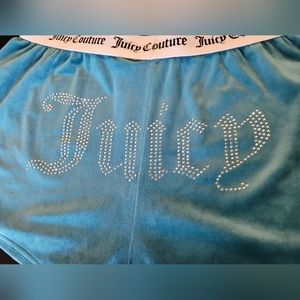 Juicy Couture Teal Bling Velour Sleep shorts